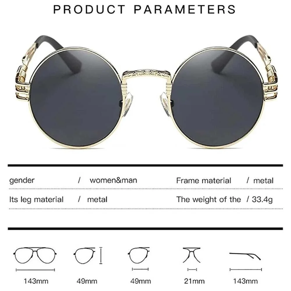 Stylish&Cool, Vintage Round John Lennon Sunglasses Men Women US UV400 Lentes New